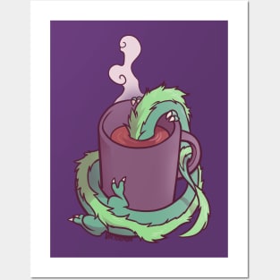 Cute Dragon: Tea Drinker Posters and Art